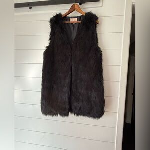 Gibson & Latimer Faux Fur Vest Longer Length Women’s Size Large